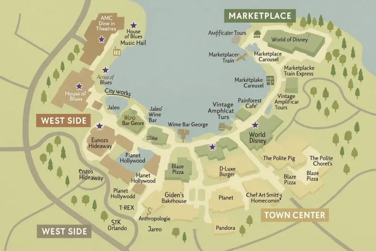 Mapa Disney Springs - Orlando SEM FILTRO